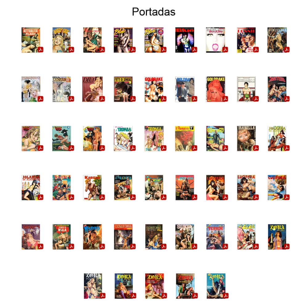 CÓMIC ERÓTICO ITALIANO - Original En Italiano - Vol. 1 - Lote de 50 Libros En Formato PDF - Descarga Inmediata