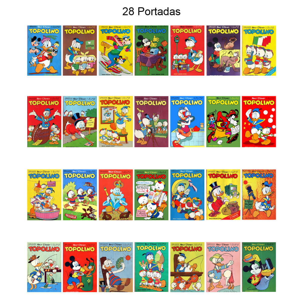TOPOLINO (Mickey Mouse) - Año 1961 - Original En Italiano - Vol. 1 - Lote de 53 Libros En Formato PDF - Descarga Inmediata