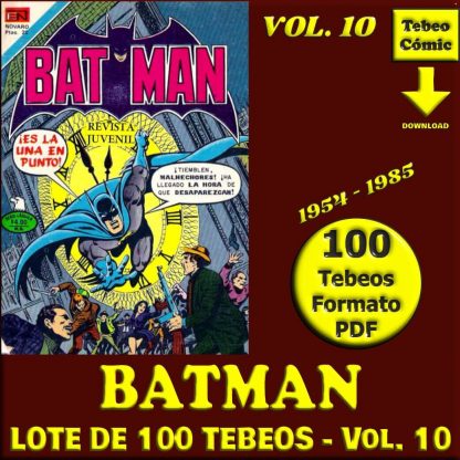 BATMAN - Vol. 10 - 1954 - Novaro - Lote de 100 Tebeos En Formato PDF - Descarga Inmediata (copia)