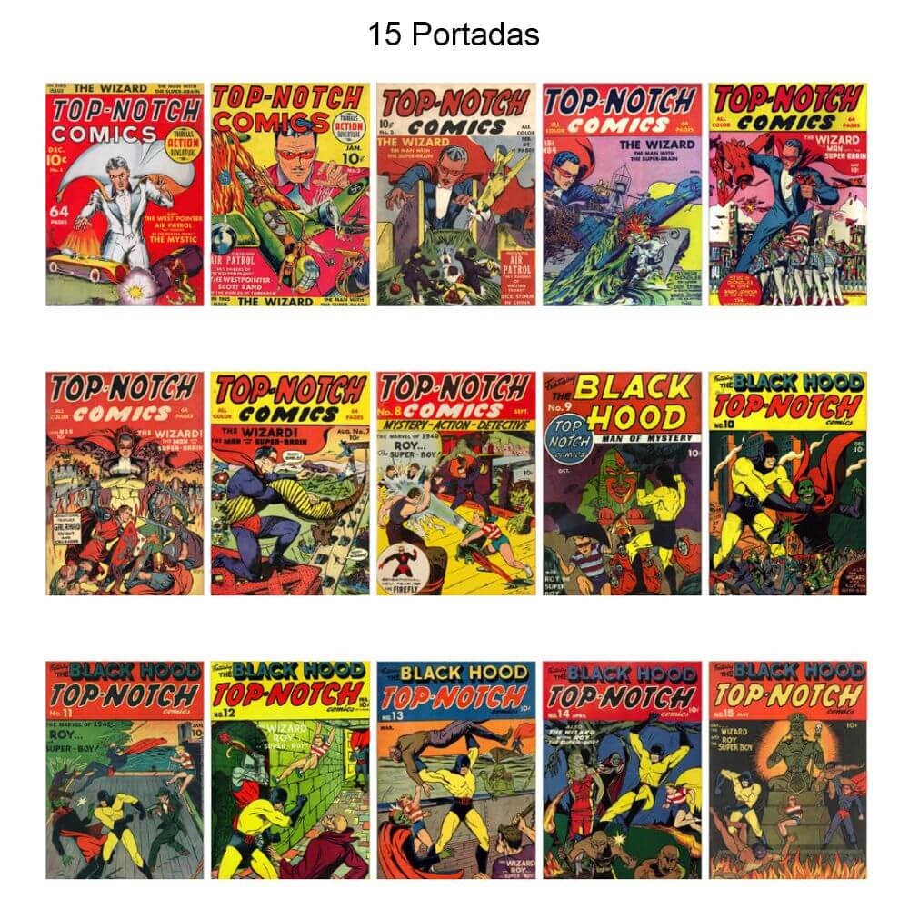 TOP NOTCH COMICS - En Inglés - USA Original - 1939 / 1954 - Colección Completa - 100 Cómics En Formato PDF - Descarga Inmediata